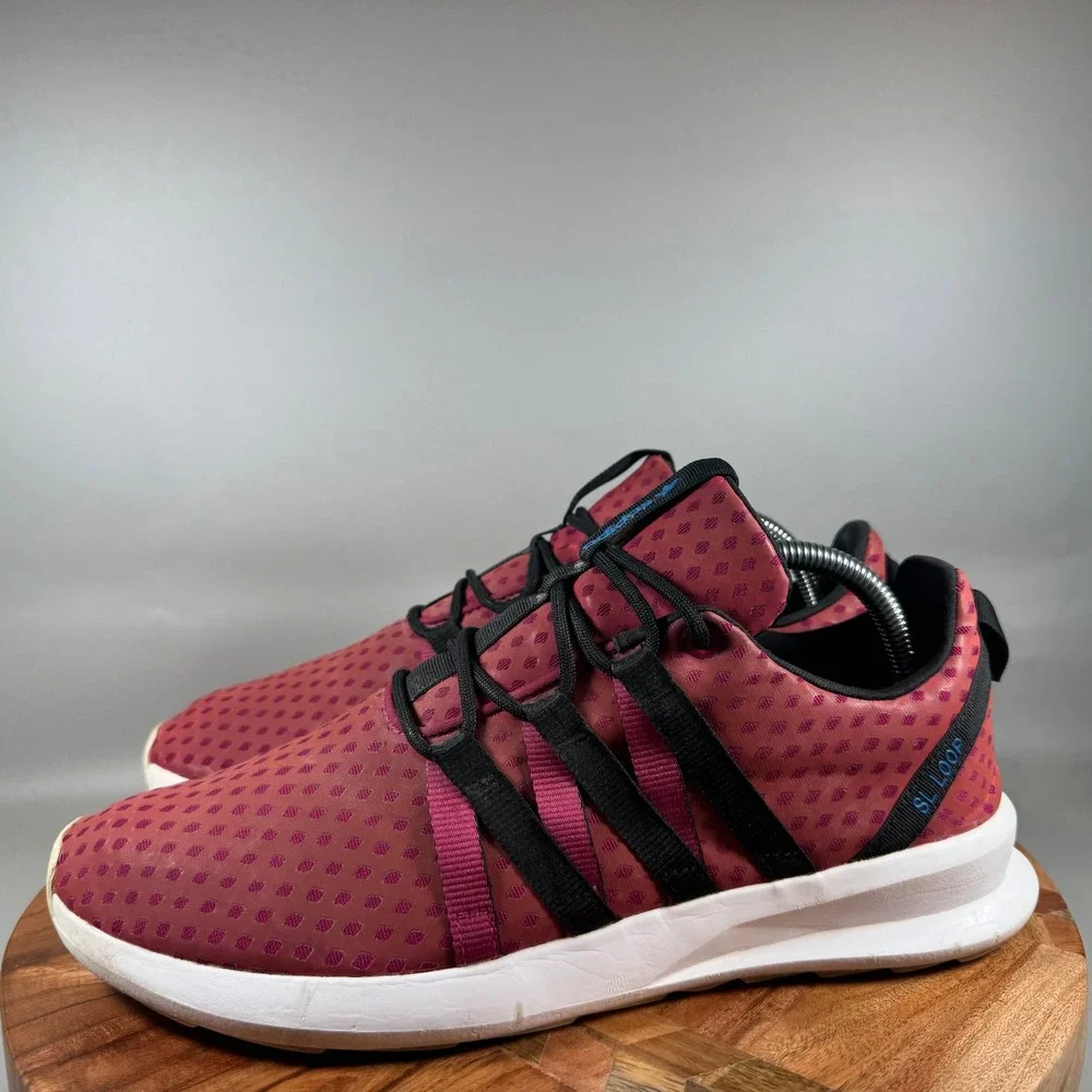 Adidas SL Loop Runner Burgundy Black White D69867 Mens 10.5 Low Top Sneakers